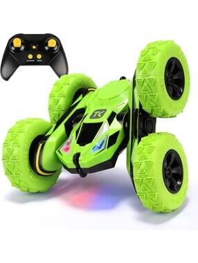 Threeking Remote Control Car RC Flip Stunt Double Sided 4WD 360°